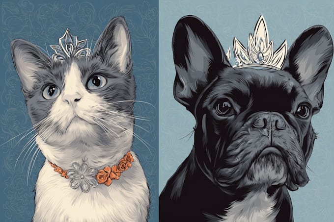 create a custom disney style pet portrait illustration