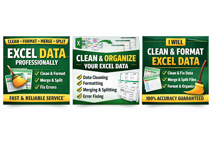 clean, format, merge and split excel data professionally