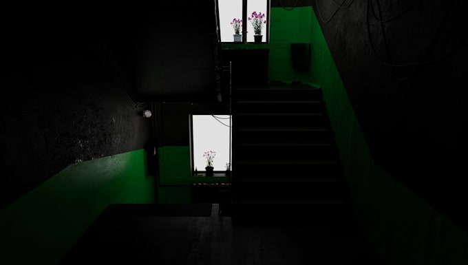 create a dark atmospheric 3d environment or horror game art