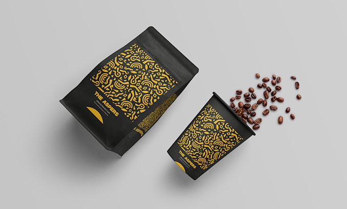design modern and eye catching paper coffee cup packaging