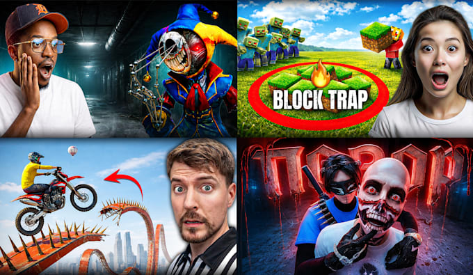 design high CTR gaming youtube thumbnails