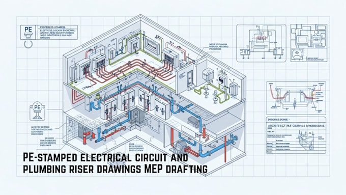 Mep Module In Riser Prepare pe stamped electrical circuit plumbing riser drawing mep ...