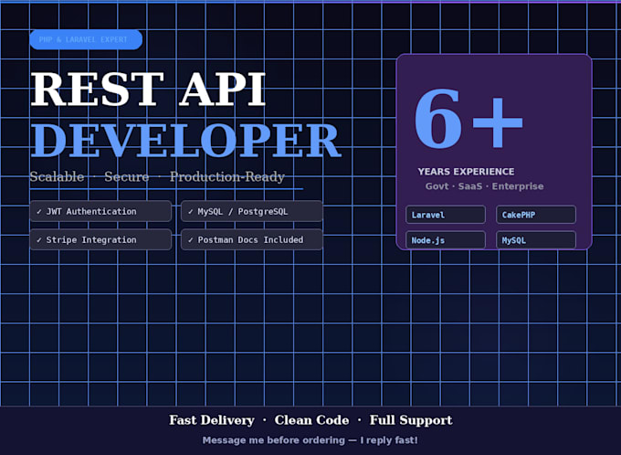 build rest API using laravel or PHP for your web application