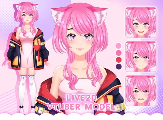 do 2d vtuber anime vtuber live2d vtuber rigging chibi vtuber twich vtuber banner