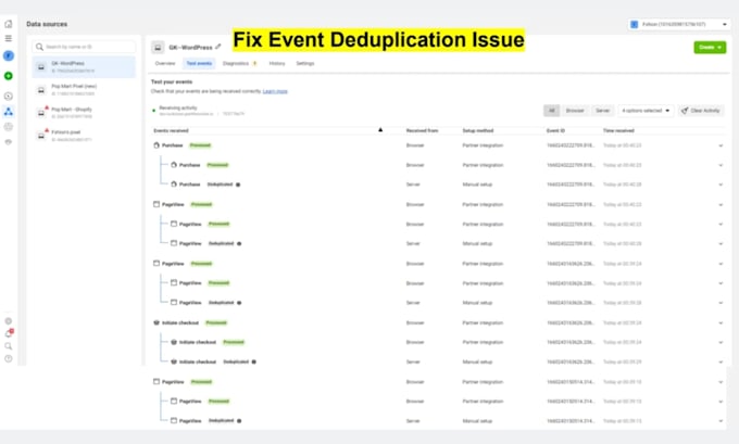 setup facebook pixel,conversion API,fix meta pixel, server side tracking by GTM