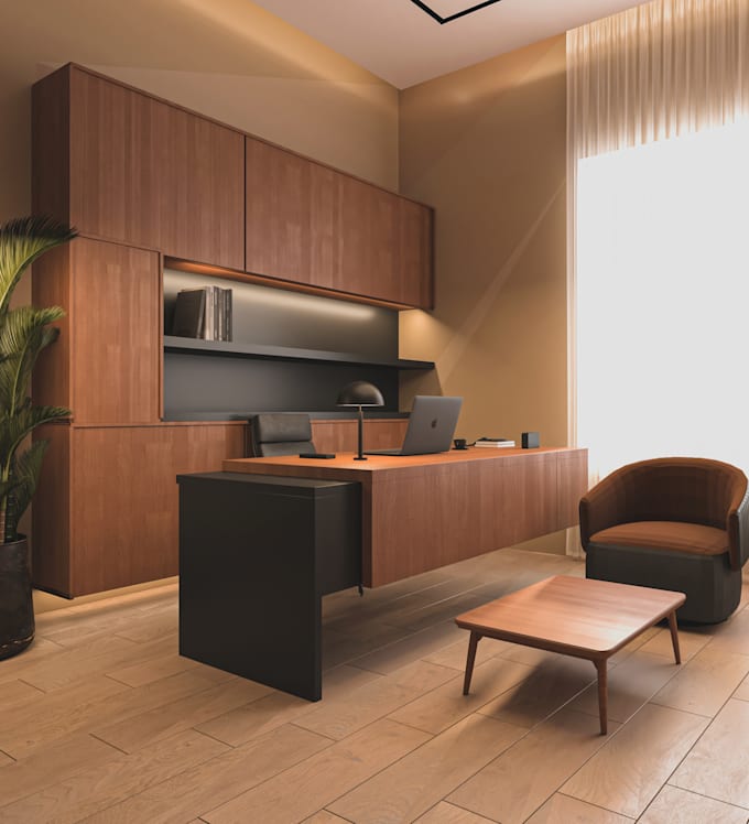 do 3d dressing room and office interior design and rendering