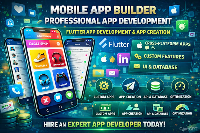 mobile app builder, flutter app development, app development, app creation