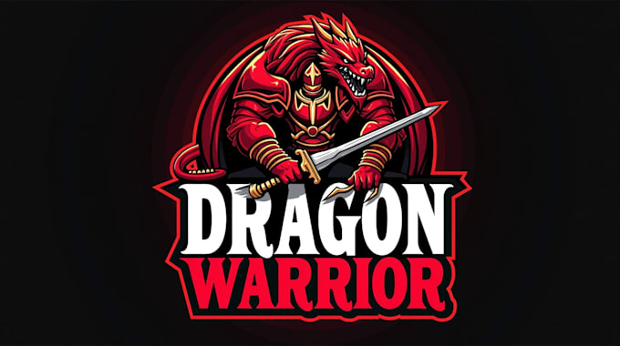 make unique dragon warrior logo with new concept