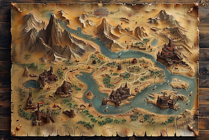 create fantasy game map design for you