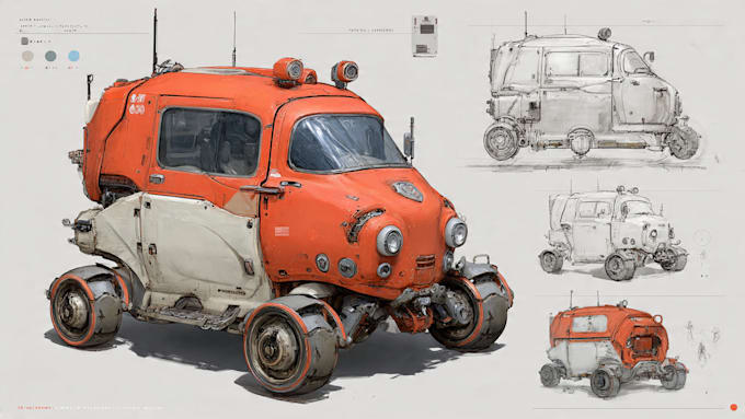 sketch a car or vehicle design concept using digital drawing