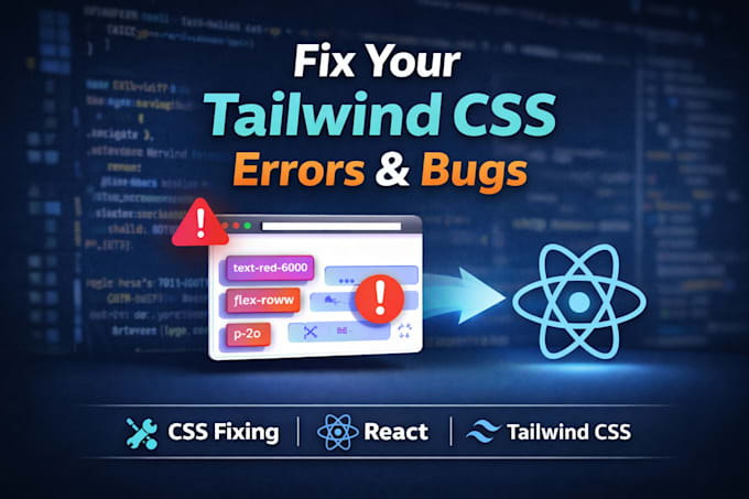fix react js bugs, errors, tailwind and frontend issues fast
