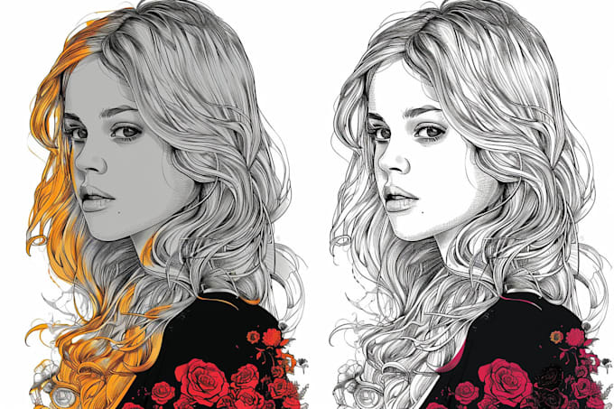 do line style illustration in vector work