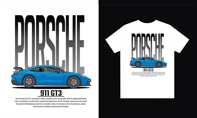 design custom automotive car t shirt vector illustration