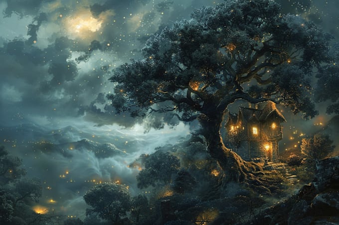 digitally paint fantasy landscape