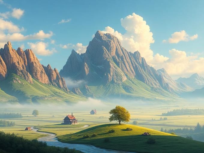 digitally paint fantasy landscape
