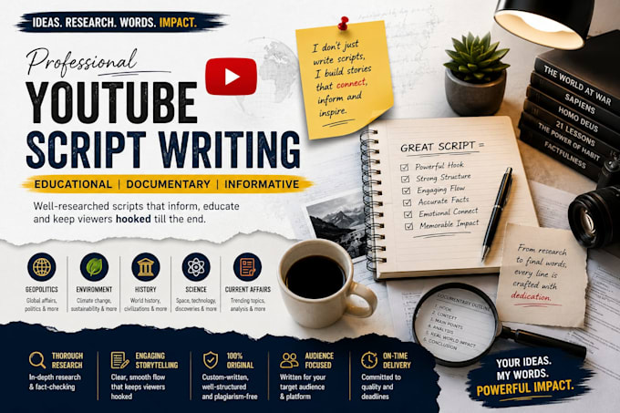 write youtube documentary video scripts