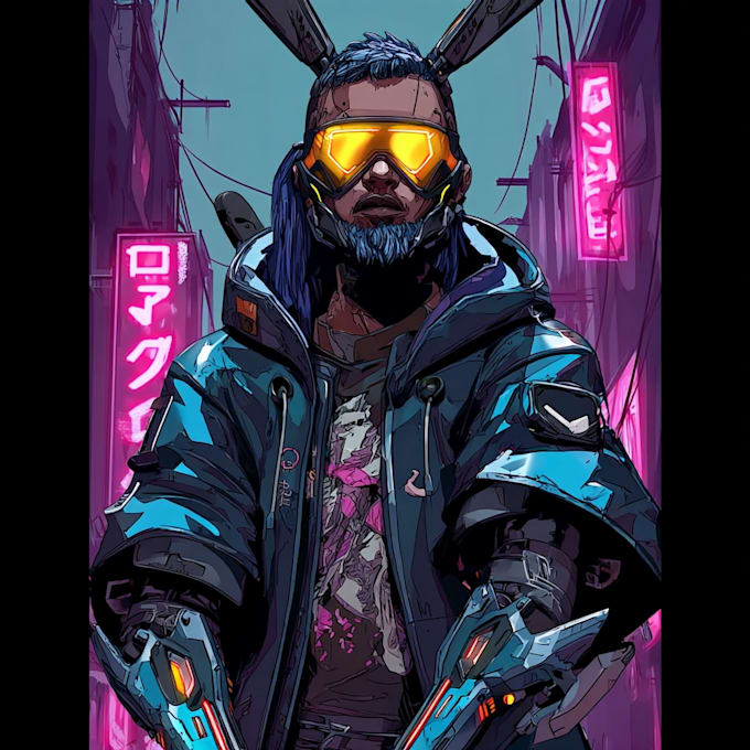 draw cyberpunk character art