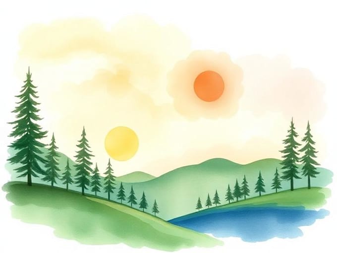 make watercolor landscape design