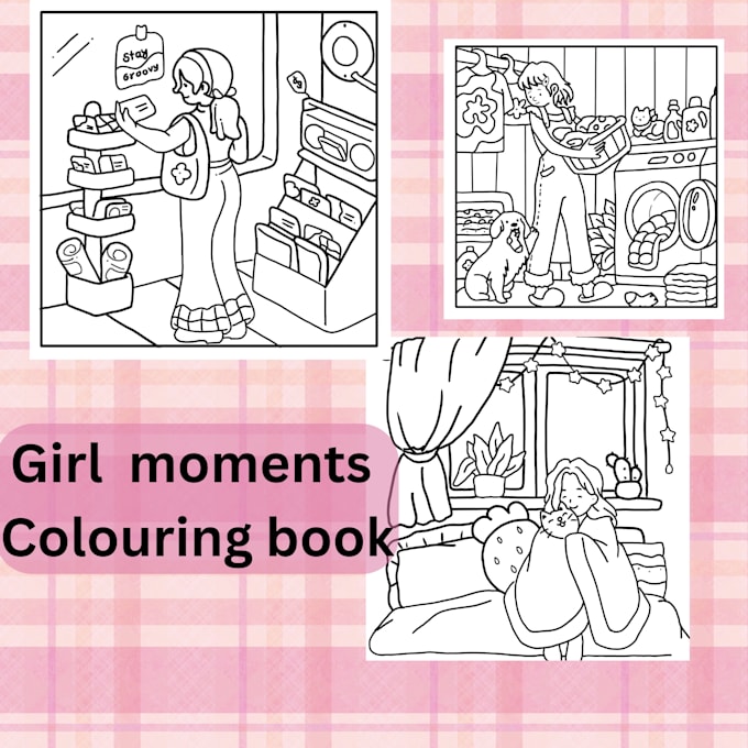 create cute and cozy coloring page and book