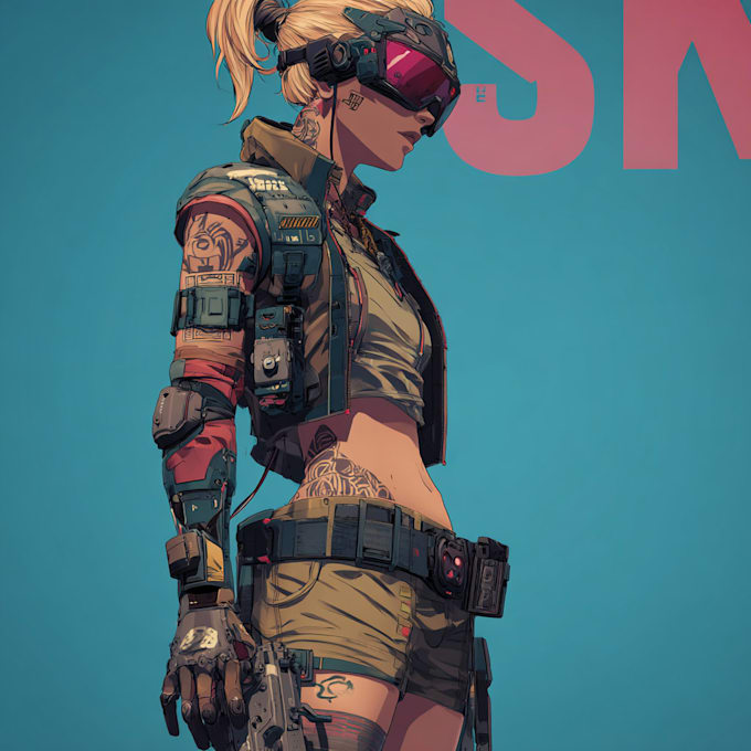 draw cyberpunk character art
