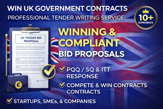 prepare and write a compliant UK tender bid proposal to win contracts