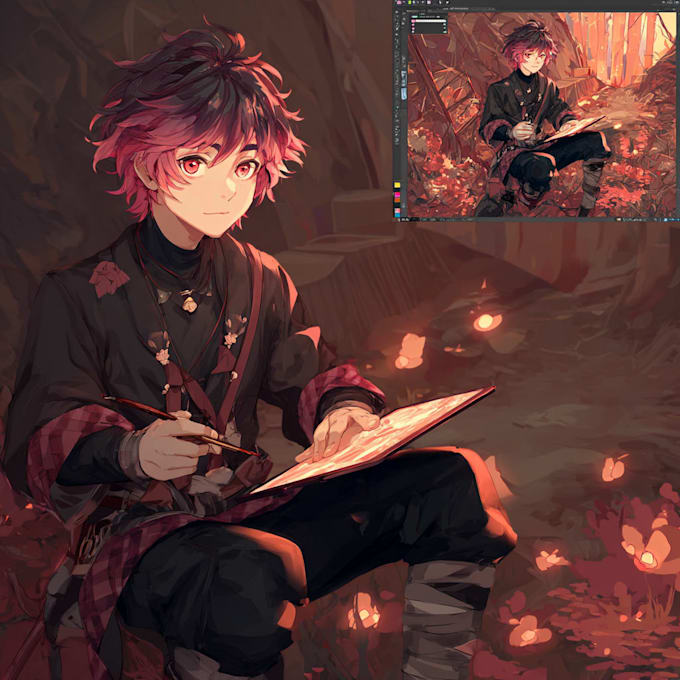 draw custom character or reference sheet of your oc, vtuber