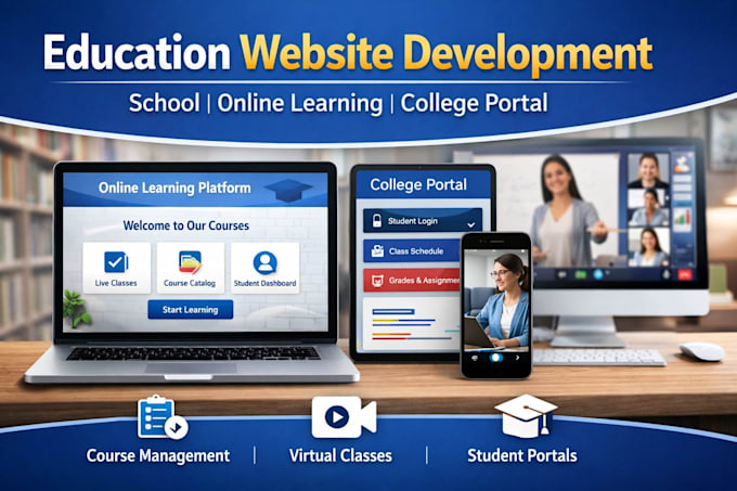 education website development school online learning college portal