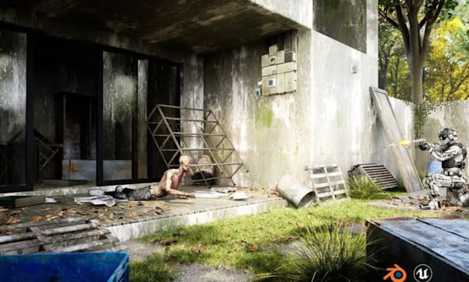 design realistic unreal engine open world map, 3d game environment, level design
