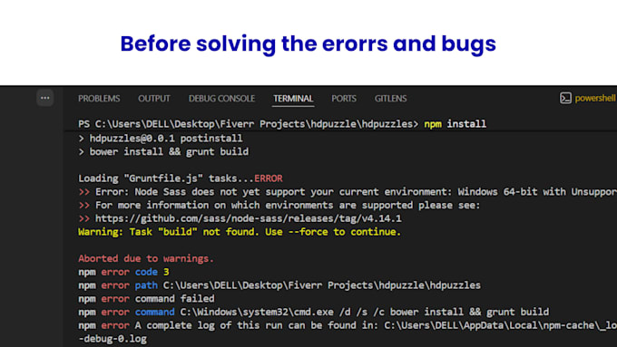 fix node js, express js backend errors fast
