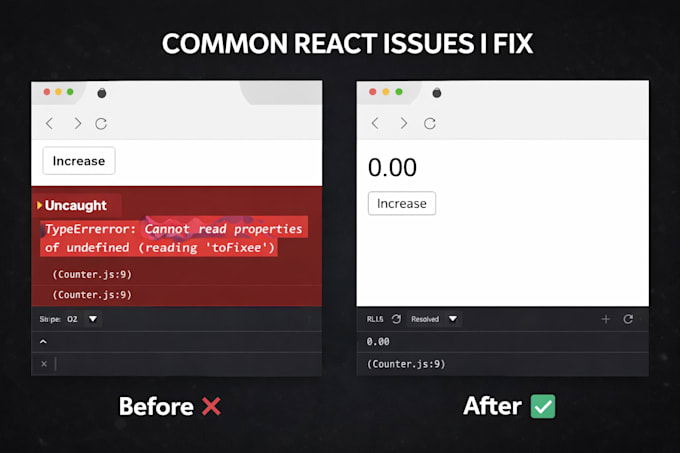 fix react or javascript bugs professionally