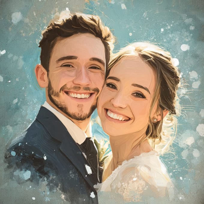 draw couple and wedding portrait illustration
