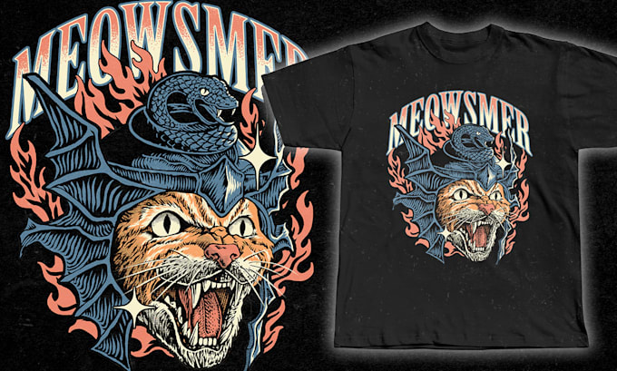 design unique gaming inspired illustration for merch