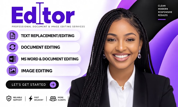 text replace, image editing and text edits in documents