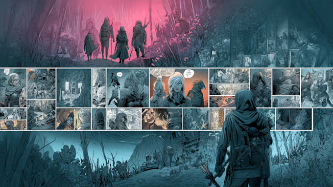 draw comic art for books, panels, and characters