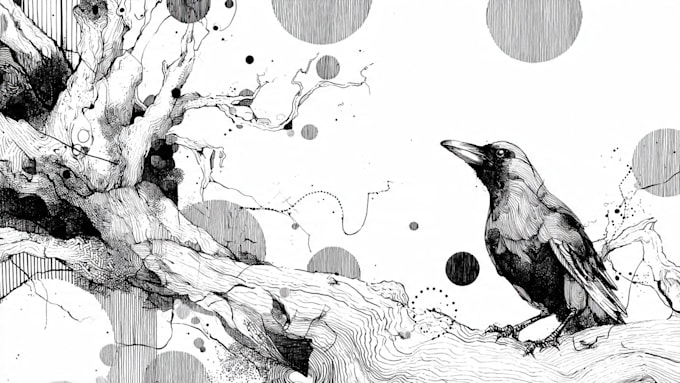 draw line art illustration with ink