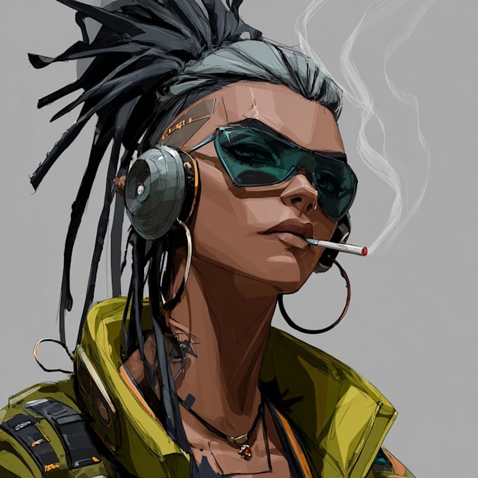 Design futuristic scifi, mecha, and cyberpunk character art by ...