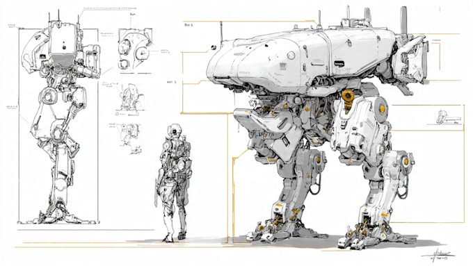design cute robot character or mascot