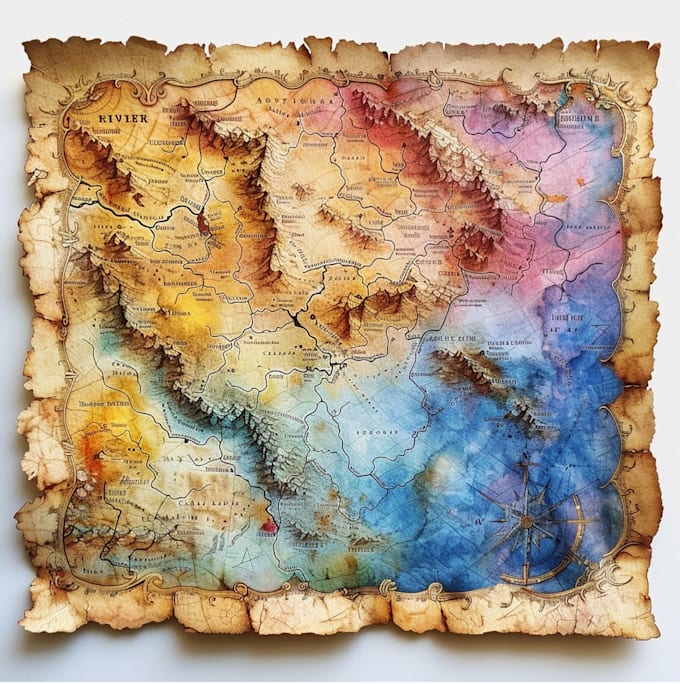 do custom watercolor wedding map