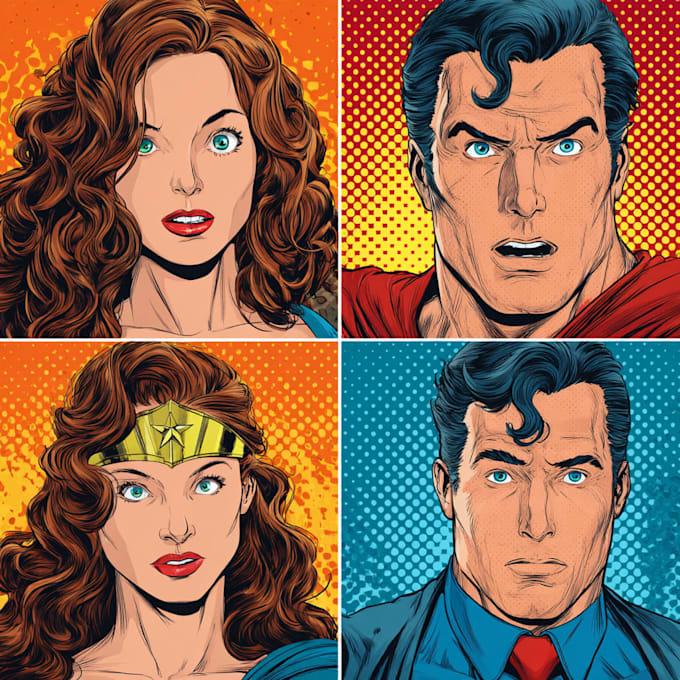 design an amazing superhero pop art