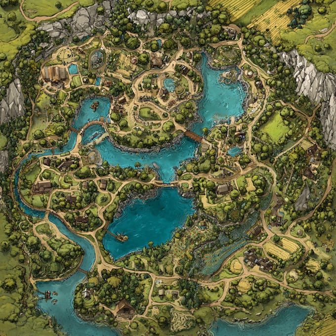 draw a custom map for fantasy, scifi, book or boardgame