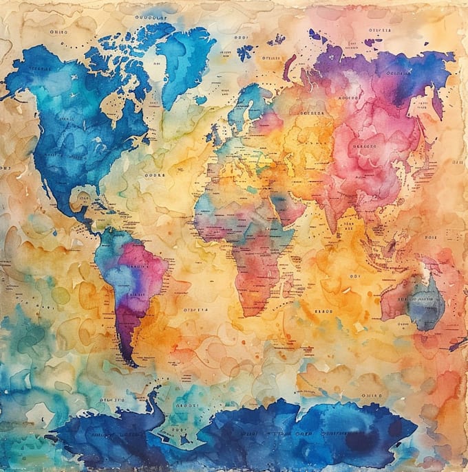 do custom watercolor wedding map