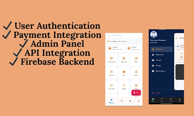develop a professional flutter android app with clean UI
