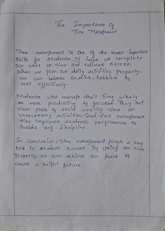 provide neat handwritten notes and typing