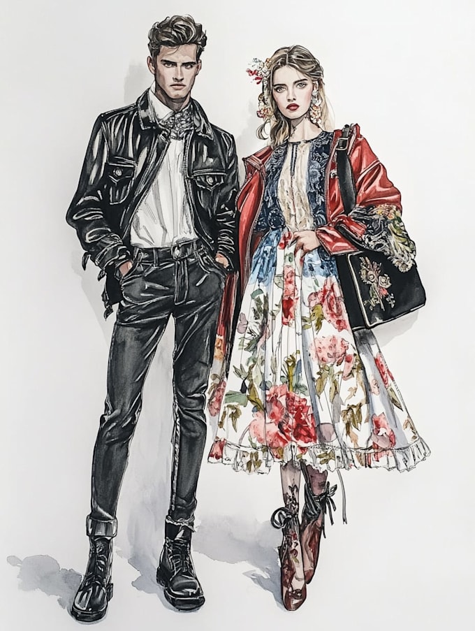 draw fashion illustration or sketch
