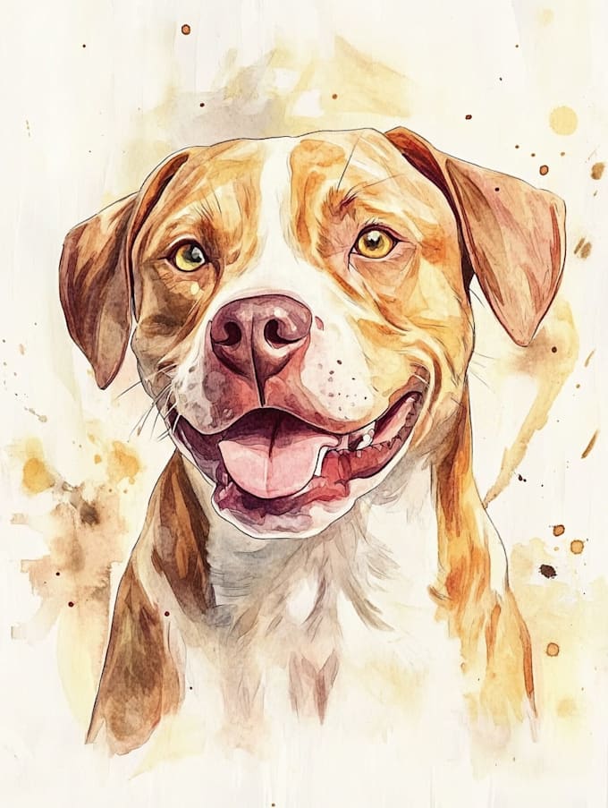 paint dog, cats, whatever pet portrait with watercolor