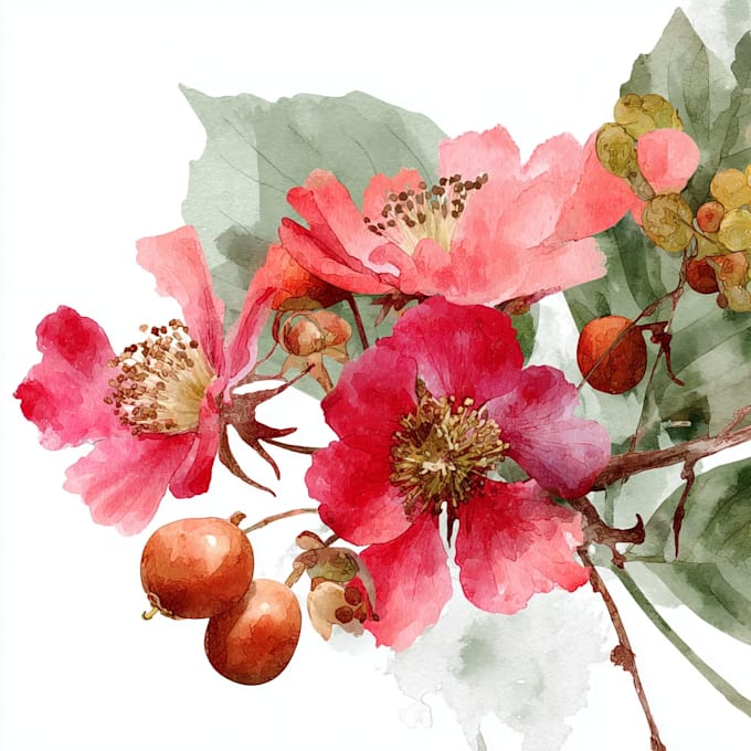 make a botanical illustration and flower art for you