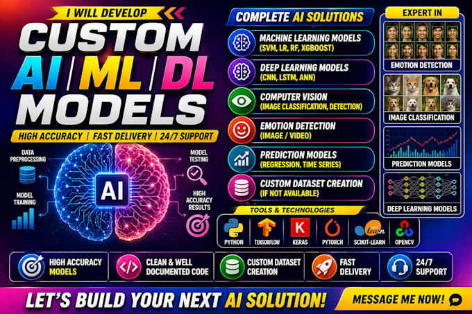 build custom ai machine learning and deep learning models