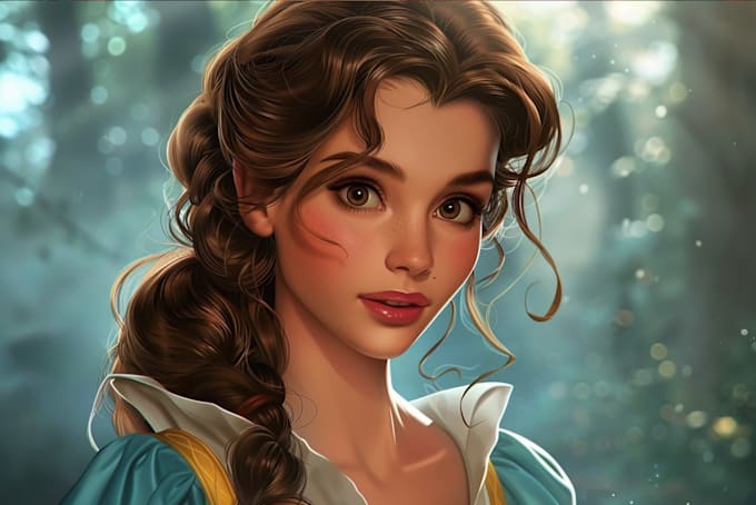 do cute disney cartoon portrait