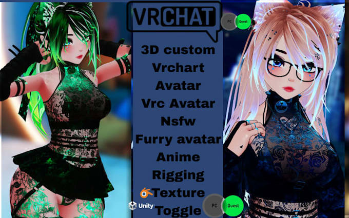 Do custom vrchat avatar anime furry avatar nsfw 3d model vr character ...