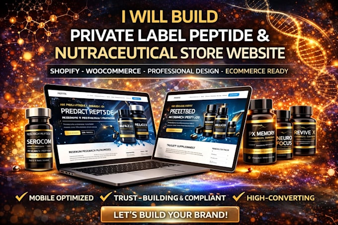 build private label peptide nutraceutical store website peptide store